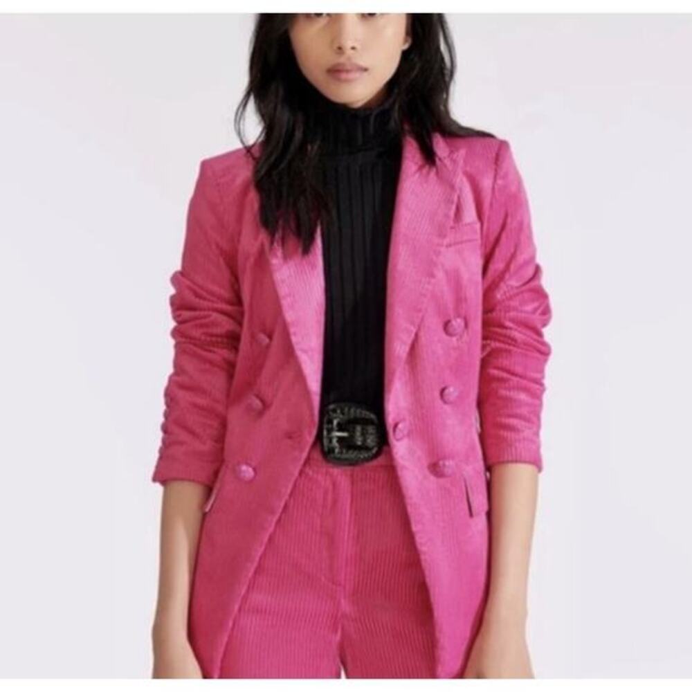Veronica Beard Gaya Blazer Corduroy Miller Hot Pink Size 2 Dickey Jacket‎
